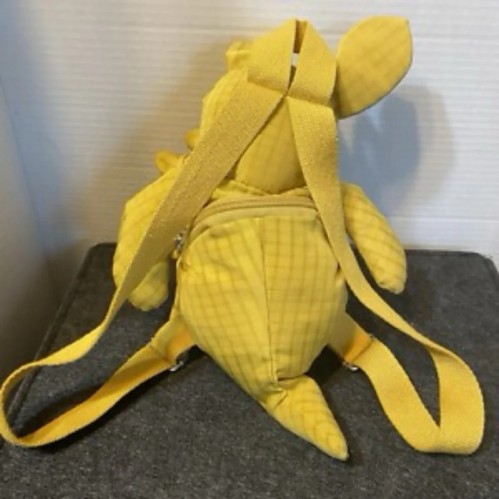 Zara Kids Backpack Yellow Plaid Kangaroo With Baby Joey In Pouch